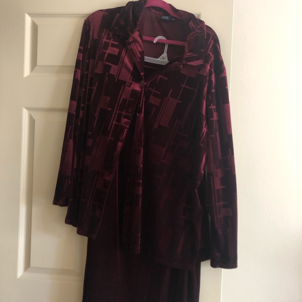 Wine Crush Velvet 2 Piece Dress